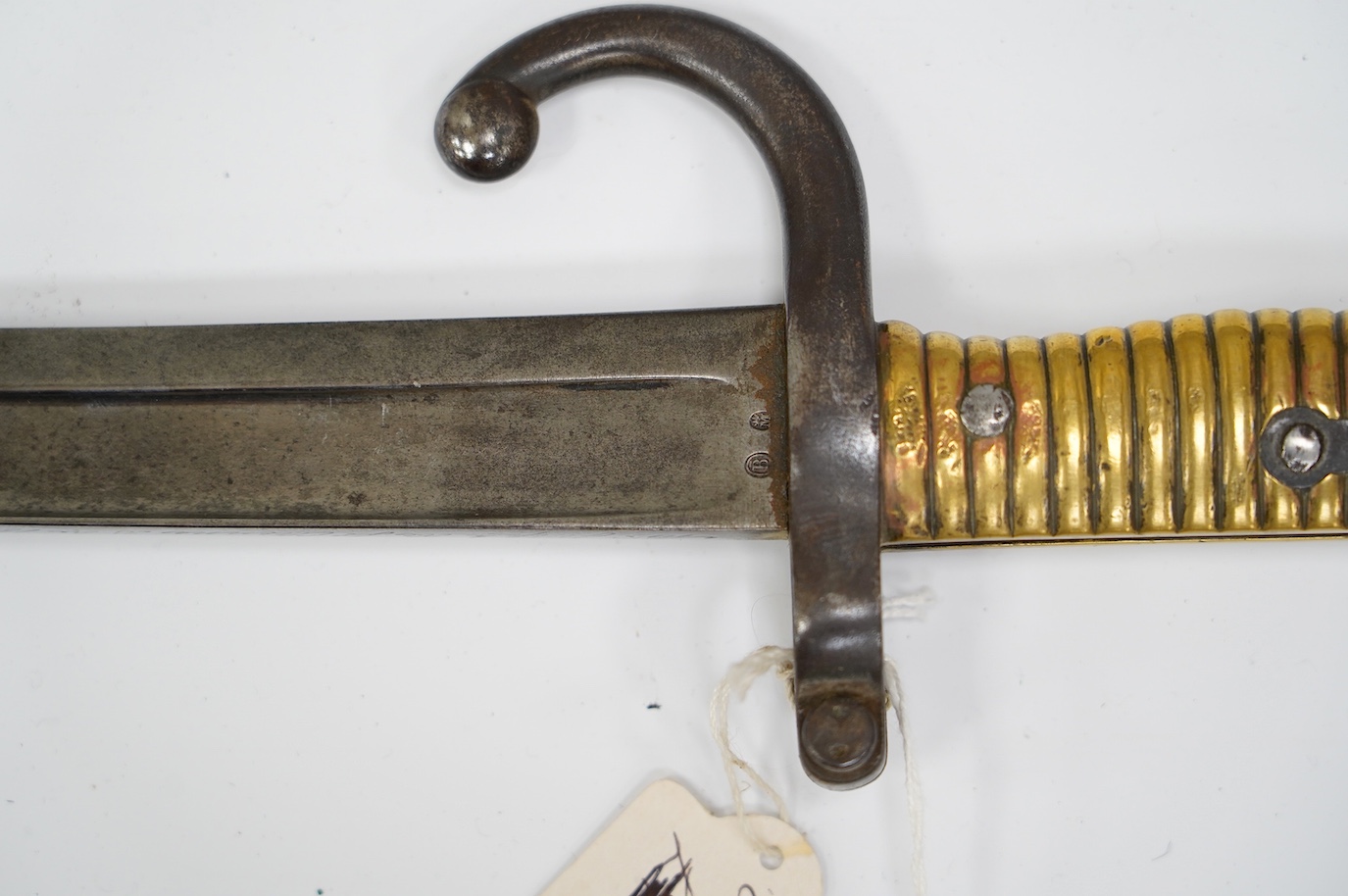A French bayonet for a Chassepot rifle, blade dated 1869. Condition - good